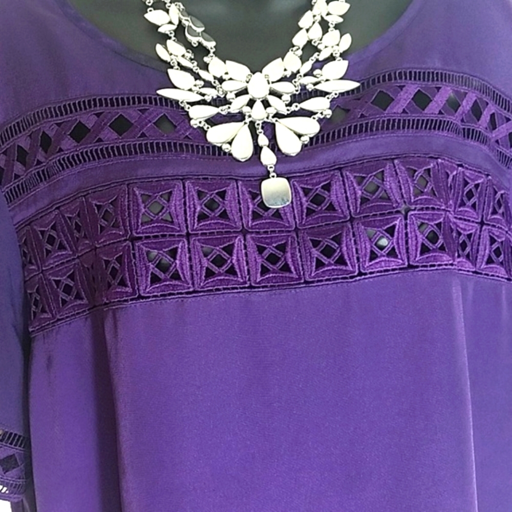 Anne Klein, 1-16, purple Tee, size XL - Picture 3 of 5